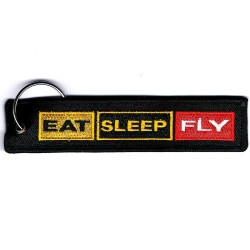 Breloc brodat Eat Sleep Fly